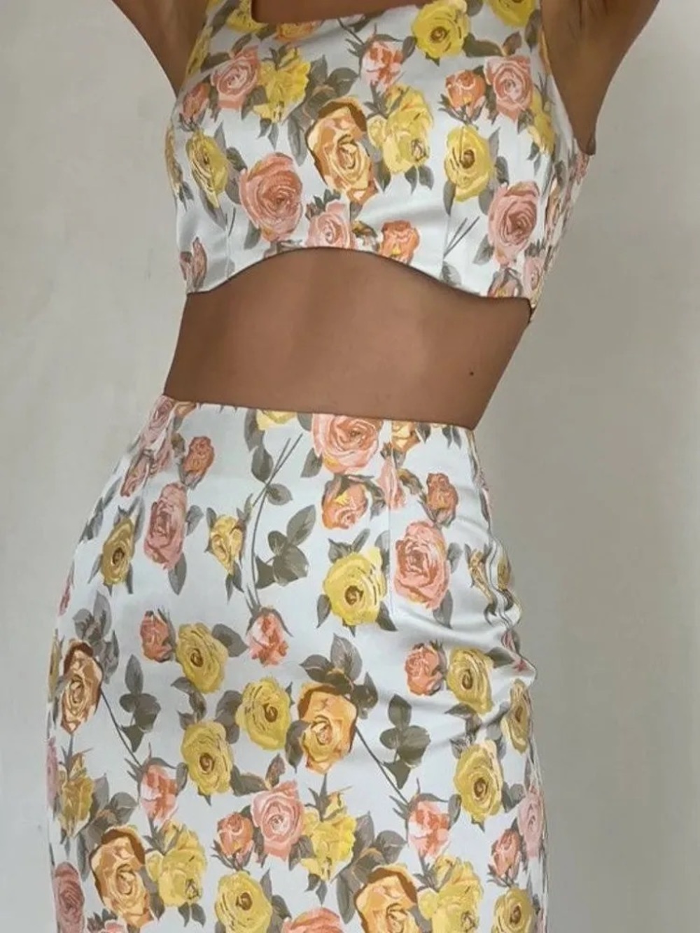 Yellow The Label - In The Garden Midi Skirt Set